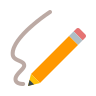 Illustration of a pencil drawing a wavy line.